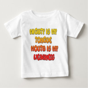 Tongue Tied: Funny Tongue Quote Colourful Text Art Baby T-Shirt