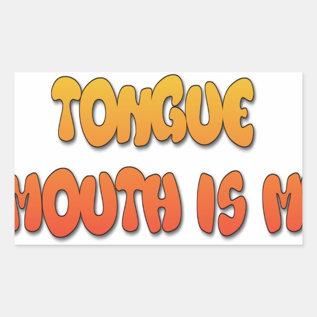 Tongue Tied: Funny Tongue Quote Colourful Text Art Sticker (Front)