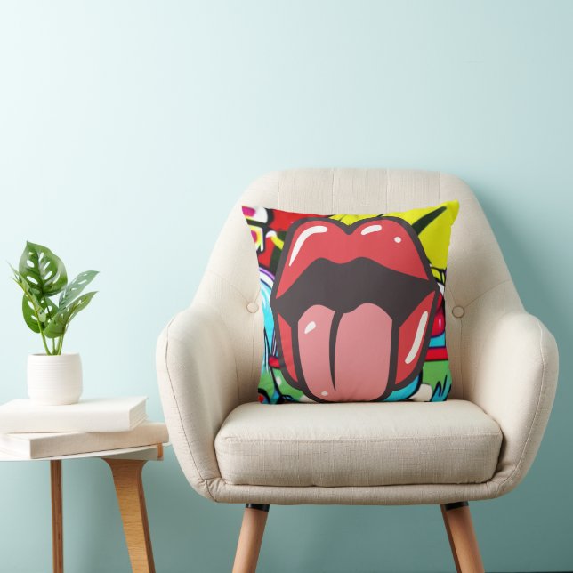 Tongue Twister Throw Pillow (Chair)