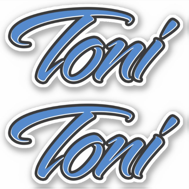 Toni name blue sticker embroiderset (Front)