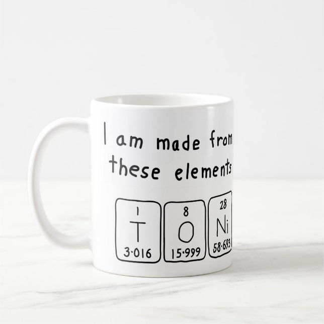 Toni nom de table périodique mug (Gauche)