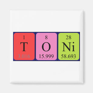 Toni periodic table name magnet