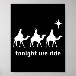 Tonight We Christmas Ride Men With Camel Ride Chri Poster