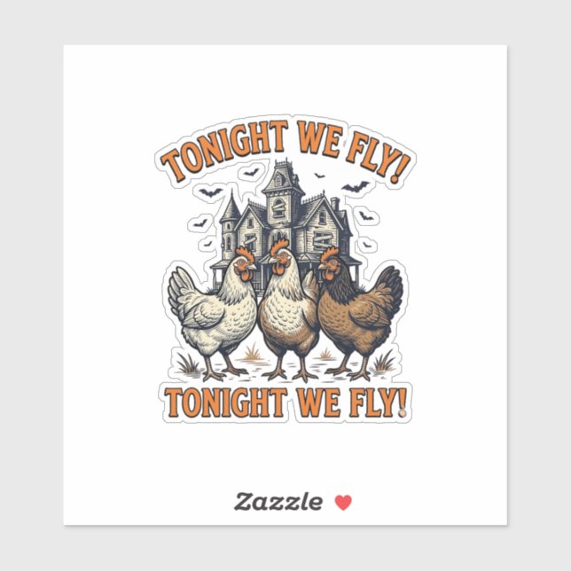 Tonight We Fly Funny Chicken Halloween Shirt Desig (Sheet)