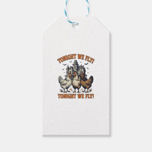 Tonight We Fly Funny Chicken Halloween Shirt Desig Gift Tags