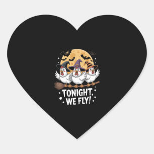 Tonight We Fly Halloween Chicken Heart Sticker