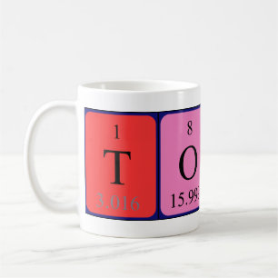 Tonio nom de table périodique tasse
