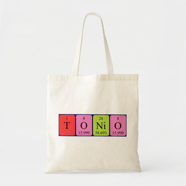 Tonio periodic table name tote bag (Front)
