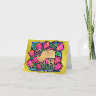 Tonkinese and Tulips Card