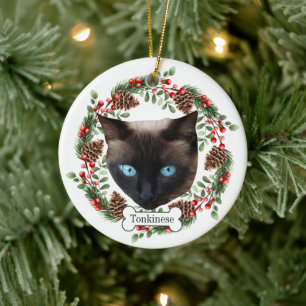 tonkinese cat ceramic ornament