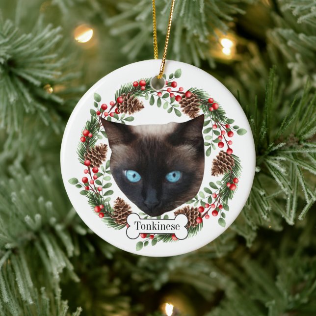 tonkinese cat ceramic ornament (Tree)