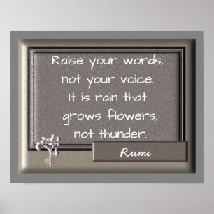 Tonnerre et pluie - Citation de Rumi — Impression