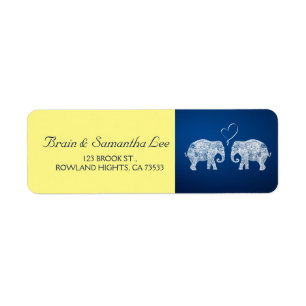TONNES D'AMOUR Mariage éléphant bleu et jaune