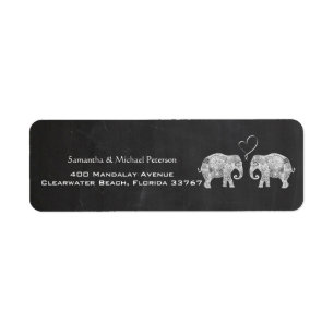 Tonnes d'amour Mariage Elephant Couple Chalkboard