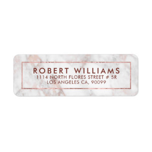 Tons blanc et Rose-or Faux Marble