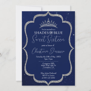 Tons de bleu doux 16 Invitation d'anniversaire