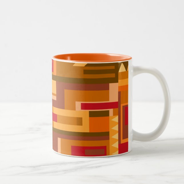 Tons de la Terre tasse motif abstrait (Droit)