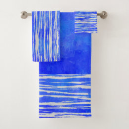 Tons de Motif blanc et bleu rayé