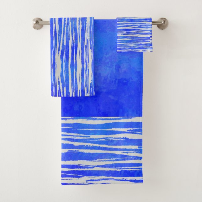 Tons de Motif blanc et bleu rayé (En situation)