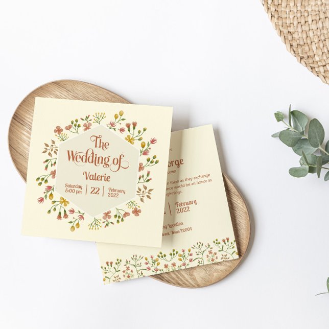 Tons de Terre rétro | carte Faire-part de mariage (Créateur téléchargé)