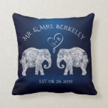 TONS OF LOVE | Elephant Couple Custom Wedding Gift Throw Pillow<br><div class="desc">TONS OF LOVE | Elephant Couple Custom / Personalized Wedding Throw Pillow. You can customize it to delete the blue background image to add a colour that suits your taste more. Here's how: Click on the customize it button> Click on Background Colour A menu of colours will come up, choose...</div>