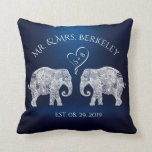 TONS OF LOVE | Elephant Couple Custom Wedding Gift Throw Pillow<br><div class="desc">TONS OF LOVE | Elephant Couple Custom / Personalized Wedding Throw Pillow. You can customize it to delete the blue background image to add a colour that suits your taste more. Here's how: Click on the customize it button> Click on Background Colour A menu of colours will come up, choose...</div>