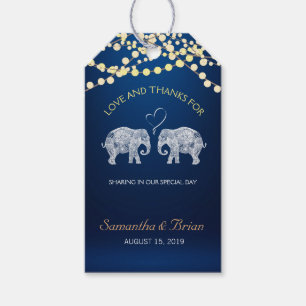 TONS OF LOVE/Elephant Night Lights Wedding Custom Gift Tags