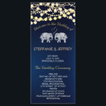 TONS OF LOVE/Elephant Night Lights Wedding Program<br><div class="desc">Modern chic elephant classic blue light strings design, a matching product to our formal invitation with the same design. Please personalize it with your own text or click the "Customize It" button to go to the design tool where you can add text, change the font, text size, text colour, text...</div>