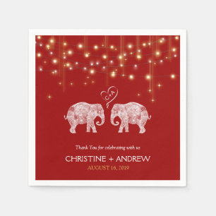 TONS OF LOVE / Elephant String Lights Custom Napkin