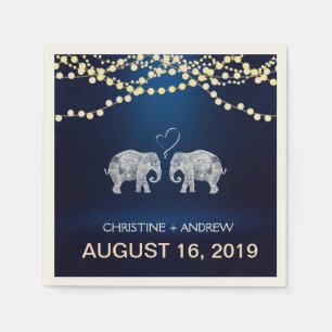 TONS OF LOVE-Elephant String of Lights Custom Napkin