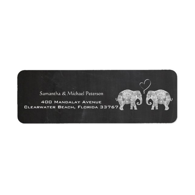 Tons of Love Wedding Elephant Couple Chalkboard (Front)