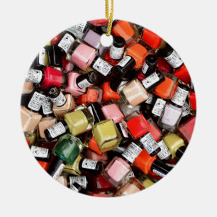 Tons of Nail Polish Bottles Ceramic Ornament