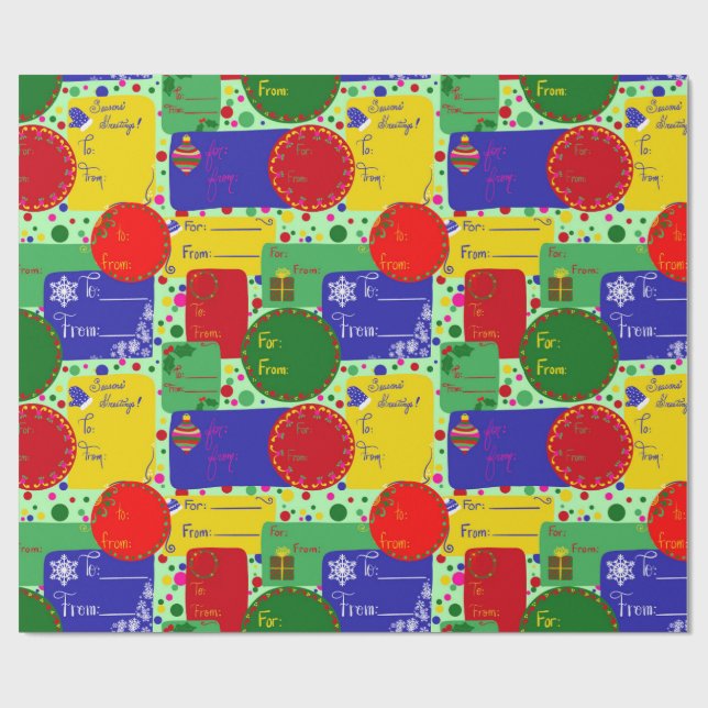 Tons of Tags Holiday Wrapping Paper  (Flat)