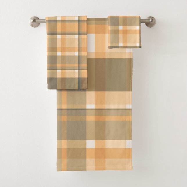 Tons Plaid Bleu Bleu Orange Beige (En situation)