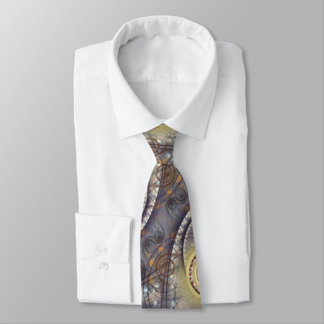 Tons Terre modernes Cravate Motif Abstraite (Attaché)