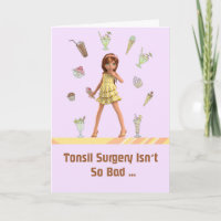Tonsil Surgery Card for Young Girl