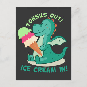 Tonsillectomy Surgery Tonsils out Ice Cream in Postcard