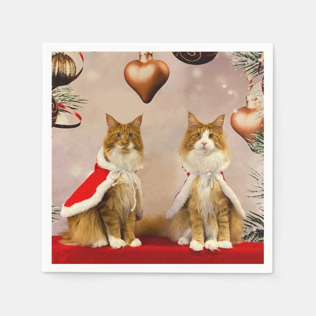 Tony and Teddy Holiday Napkins (Front)