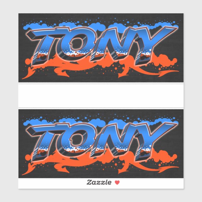 Tony First Name Graffiti Sticker (Sheet)