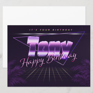 Tony Name First Name purla retro card Birthday
