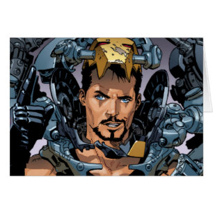 Tony Stark enlevant la combinaison d'Iron Man