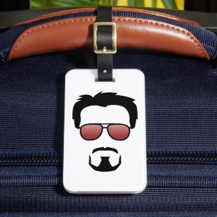 Tony Stark Hairstyle Icon With Aviator Sunglasses Luggage Tag