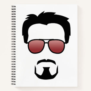 Tony Stark Hairstyle Icon With Aviator Sunglasses Notebook