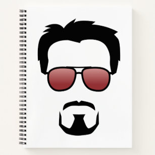 Tony Stark Hairstyle Icon With Aviator Sunglasses Notebook