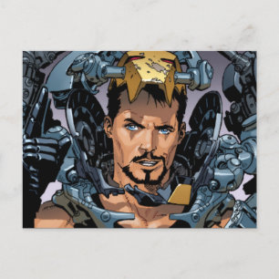 Tony Stark Removing Iron Man Suit Postcard