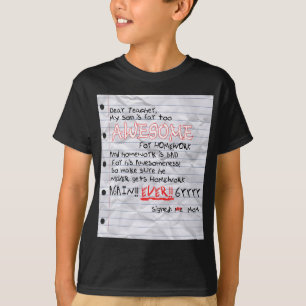 Too Awesome For Homework Shirt (Dark)