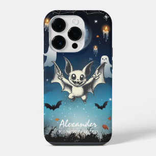 Too Batty to Handle: Personalized Halloween Bat iPhone 14 Pro Case