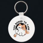 Too Bored to Care – Funny Grumpy Cat Quote Keychain<br><div class="desc">Show off your sarcastic side with this funny cat design featuring a bored kitty and the quote ‘Too Bored to Care.’ Perfect for cat lovers,  meme fans,  and anyone who enjoys grumpy humour. Great for stickers,  t-shirts,  mugs,  and gifts that express your mood with a laugh.</div>