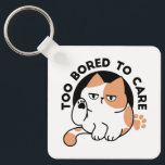 Too Bored to Care – Funny Grumpy Cat Quote Keychain<br><div class="desc">Show off your sarcastic side with this funny cat design featuring a bored kitty and the quote ‘Too Bored to Care.’ Perfect for cat lovers,  meme fans,  and anyone who enjoys grumpy humour. Great for stickers,  t-shirts,  mugs,  and gifts that express your mood with a laugh.</div>