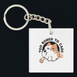 Too Bored to Care – Funny Grumpy Cat Quote Keychain<br><div class="desc">Show off your sarcastic side with this funny cat design featuring a bored kitty and the quote ‘Too Bored to Care.’ Perfect for cat lovers,  meme fans,  and anyone who enjoys grumpy humour. Great for stickers,  t-shirts,  mugs,  and gifts that express your mood with a laugh.</div>